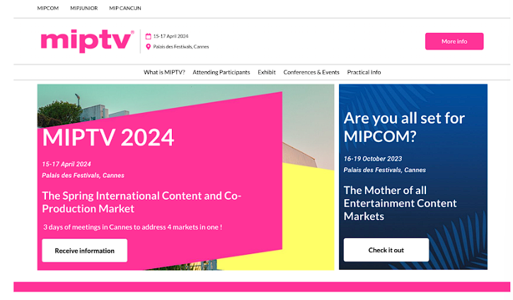 MIPTV webpage