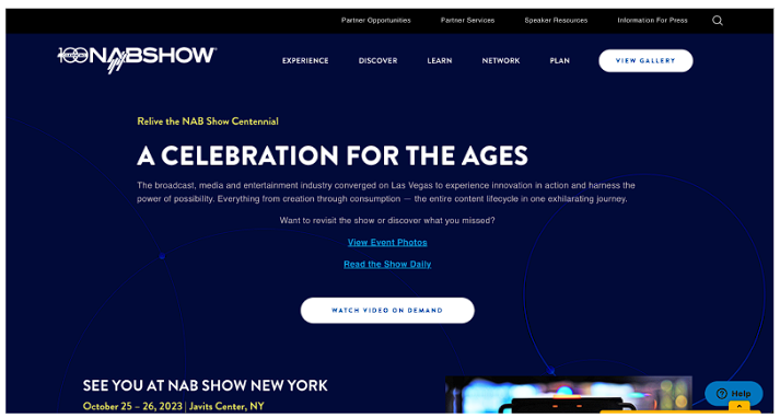 NAB Show webpage