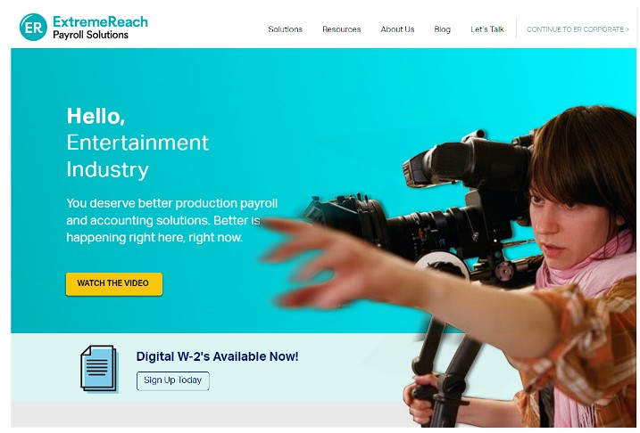 Extreme Reach webpage